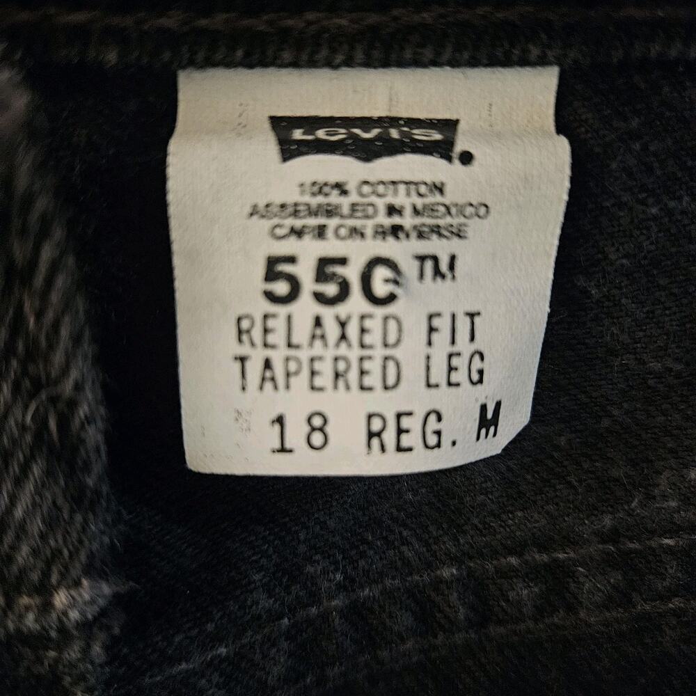 VTG Levis 550 Jeans Womens 18 Black Relaxed Fit Tapered Leg High Rise Y2K 36x30 - Picture 7 of 8